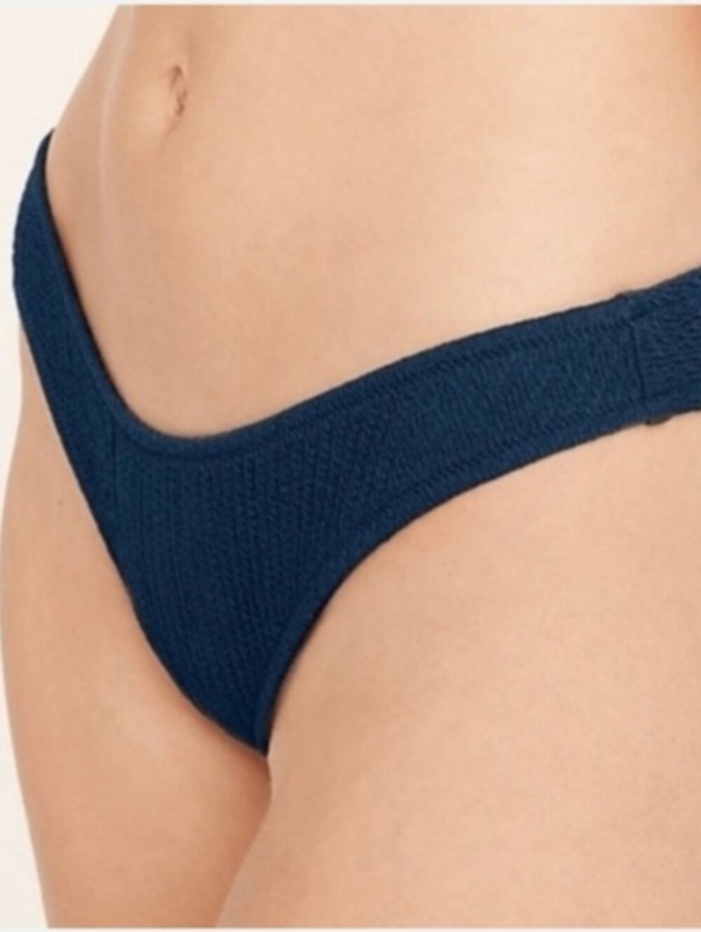 J. Crew Textured Curved Waist Cheeky Bikini Bottom